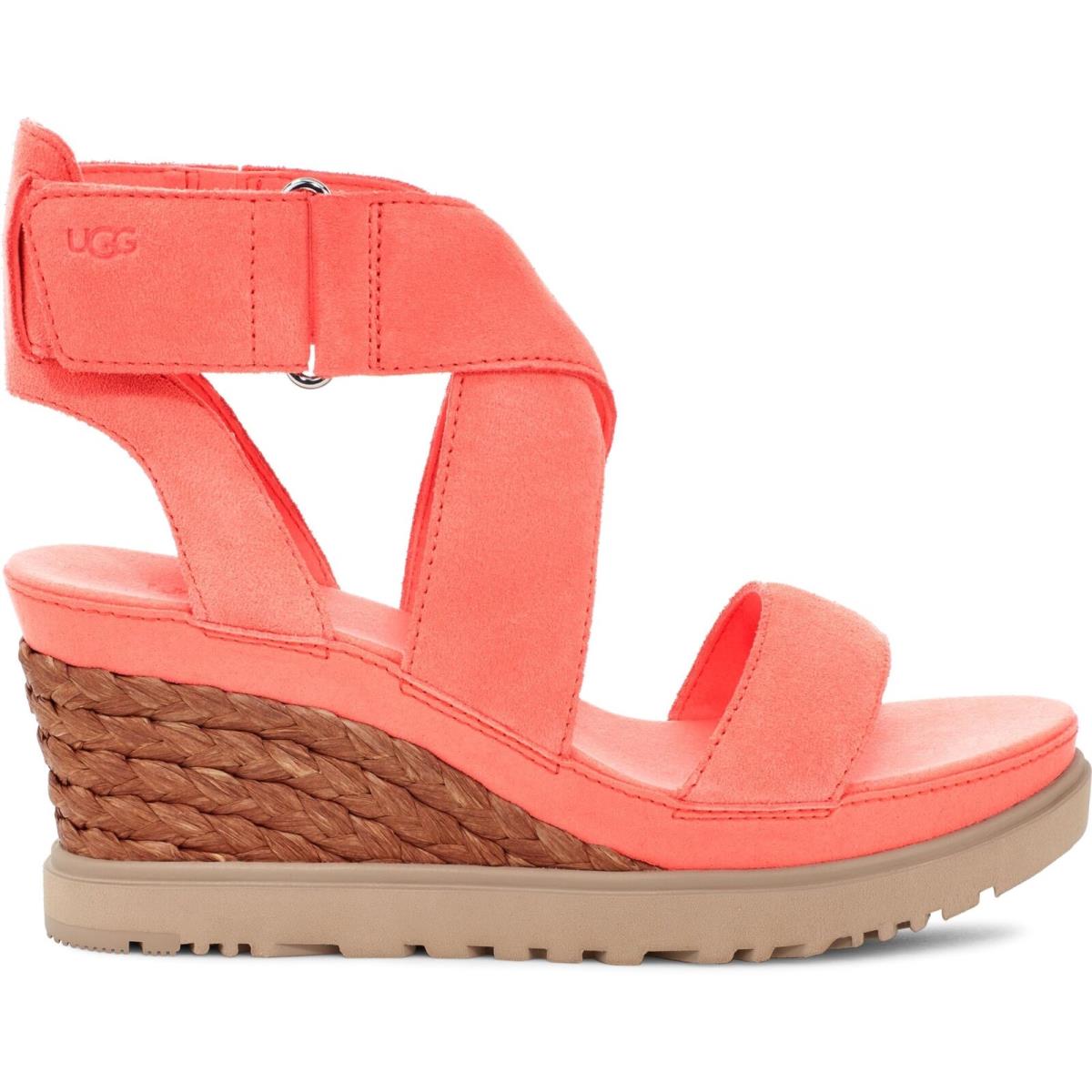 Women`s Shoes Ugg Ileana Ankle Platform Wedges 1155491 Vibrant Coral