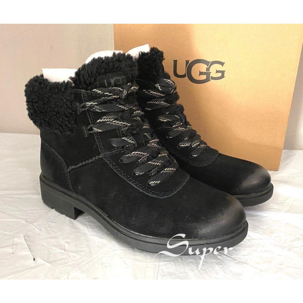 Ugg Women`s Harrison Cozy Lace Boots 1130440 - Size 8 - Black