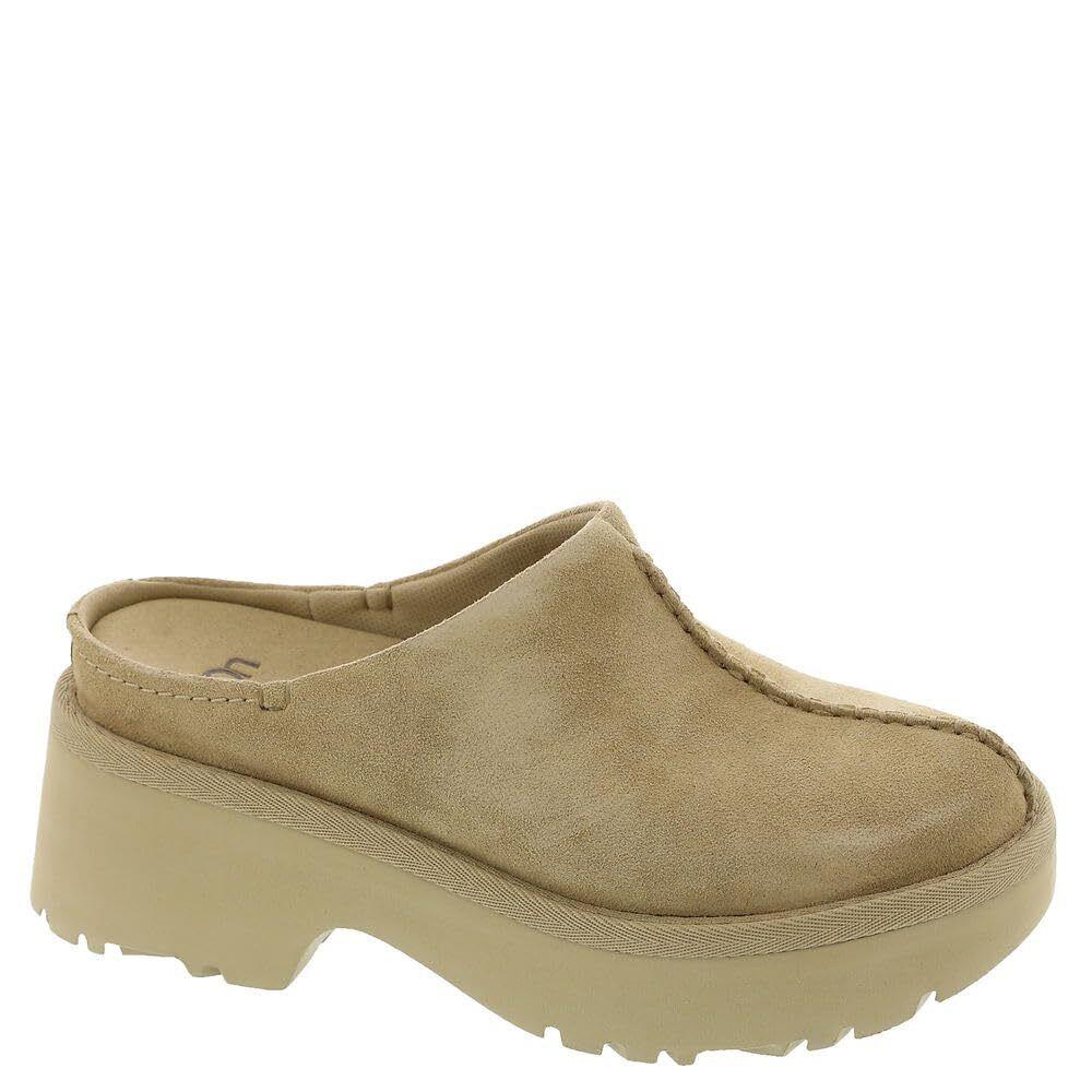 Ugg New Heights Clog Women`s Shoes Ugg Heights Clog Suede Platform Mules 1152731 Sand - Sand