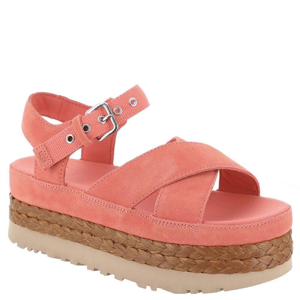 Women`s Shoes Ugg Aubrey Ankle Platform Wedges 1152711 Vibrant Coral