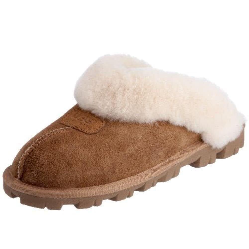 Women`s Shoes Ugg Coquette Sheepskin Slide Slippers 5125 Chestnut