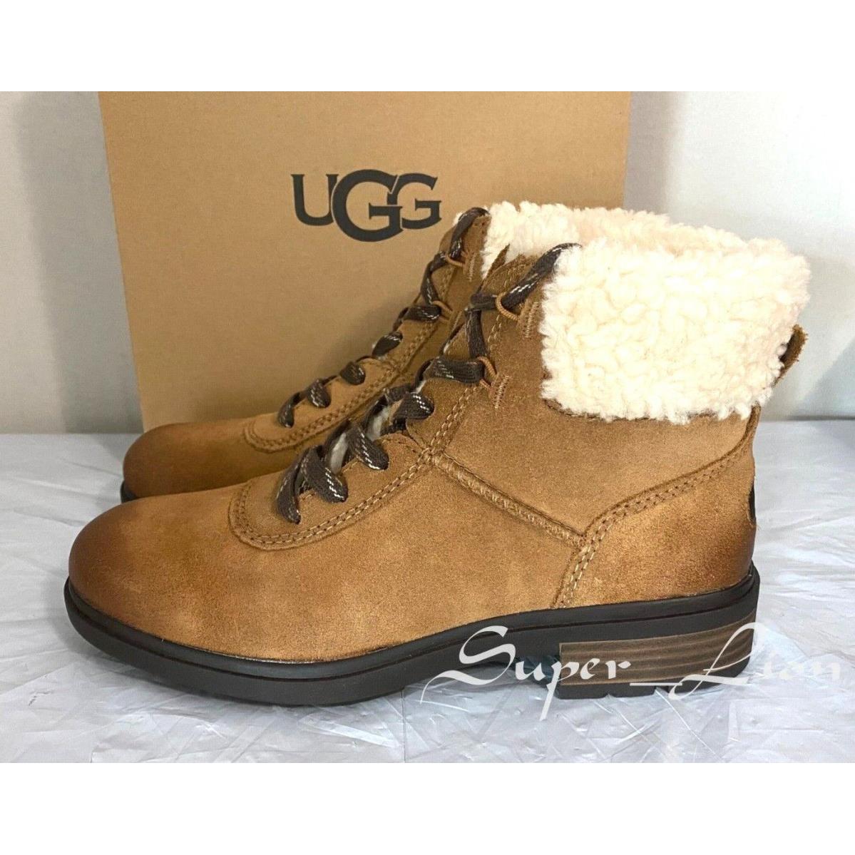 Ugg Women`s Harrison Cozy Lace Boots 1130440 - Size 8 - Chestnut