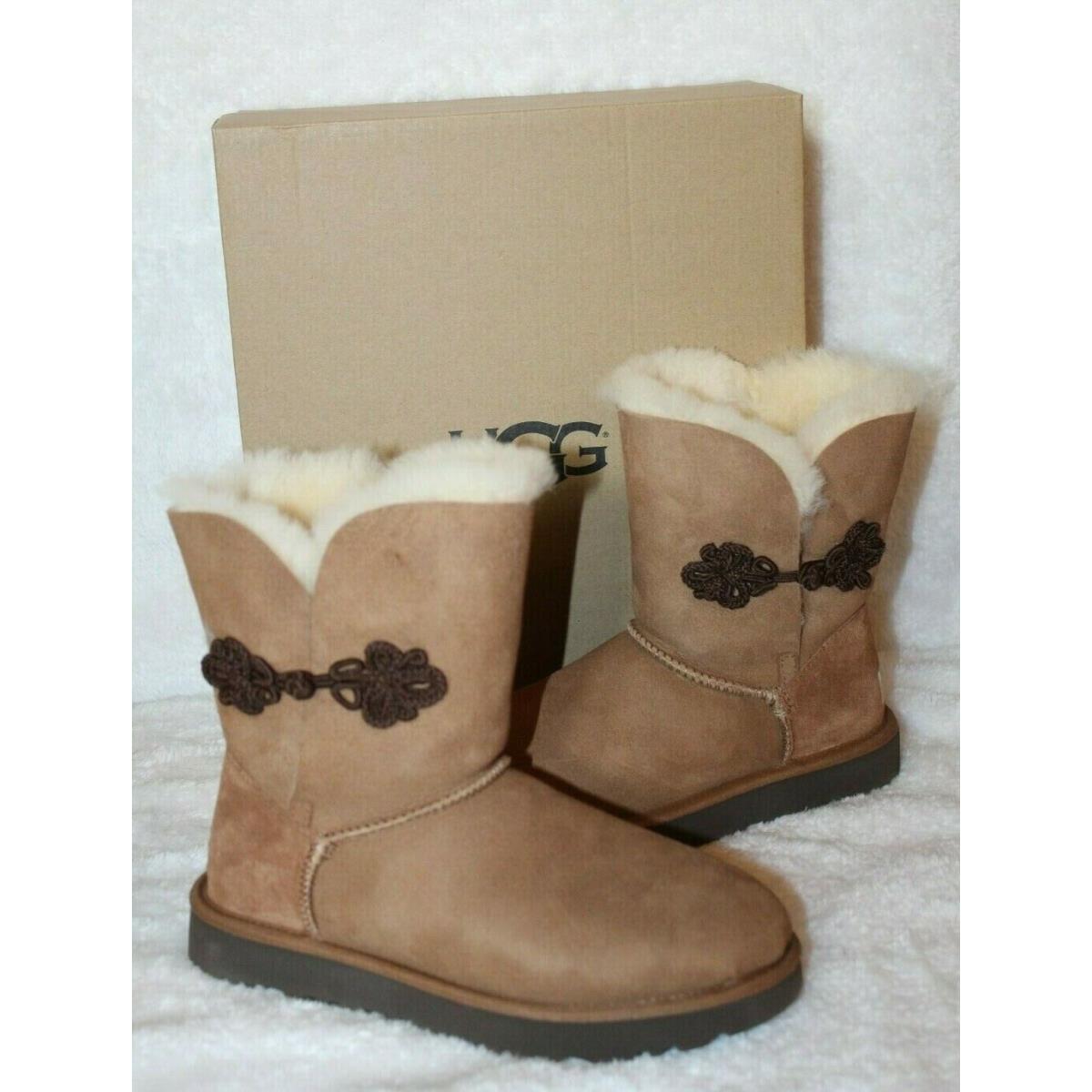 Ugg Women`s Bailey Mariko Suede Sheepskin Boots 6 9 Chestnut