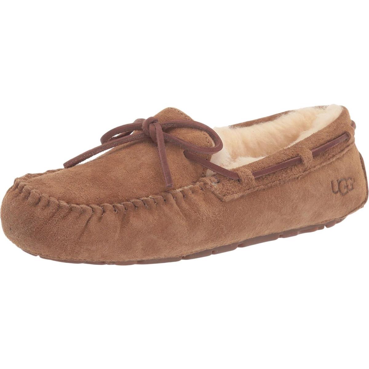 Women`s Shoes Ugg Dakota Suede Indoor/outdoor Moccasin Slippers 1107949 Chestnut