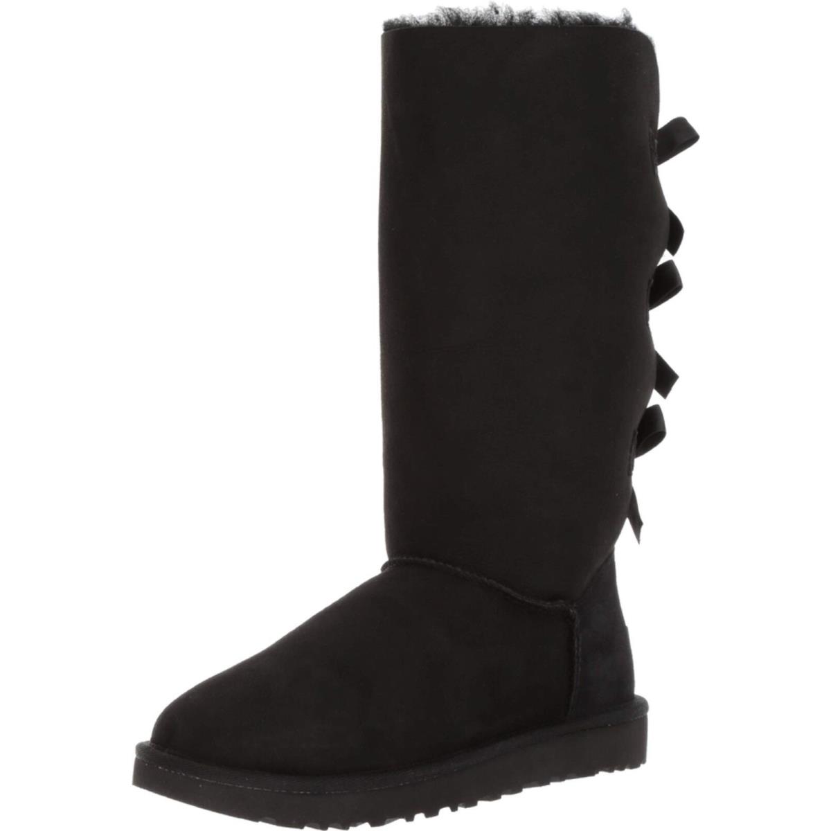 Women`s Shoes Ugg Bailey Bow Tall II Sheepskin Boots 1016434 Black