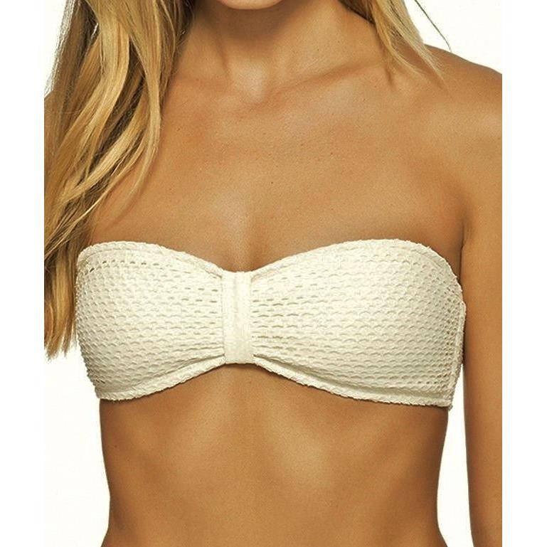 Reef Bali Breeze Keeper Bandeau Crochet Off White Bikini Swim Suit Jrs Sz M