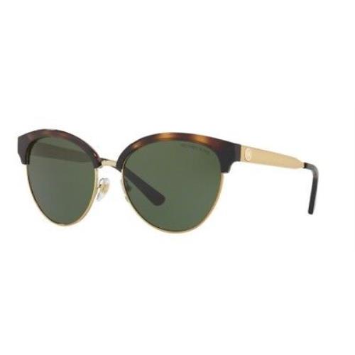 Michael Kors MK2057 330671 Tortoise Gold Cat Eye Green Lenses Women`s Sunglasses