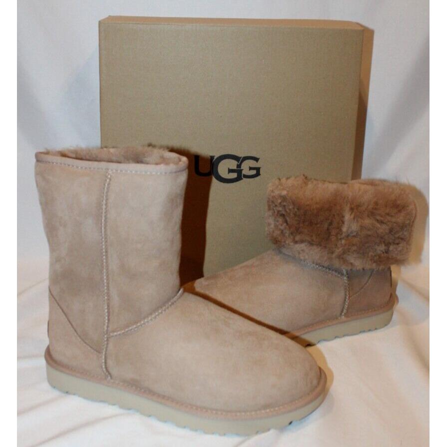 Women`s Shoes Ugg Classic Short II Mid-calf Sheepskin Boots Beachwood Tan 8