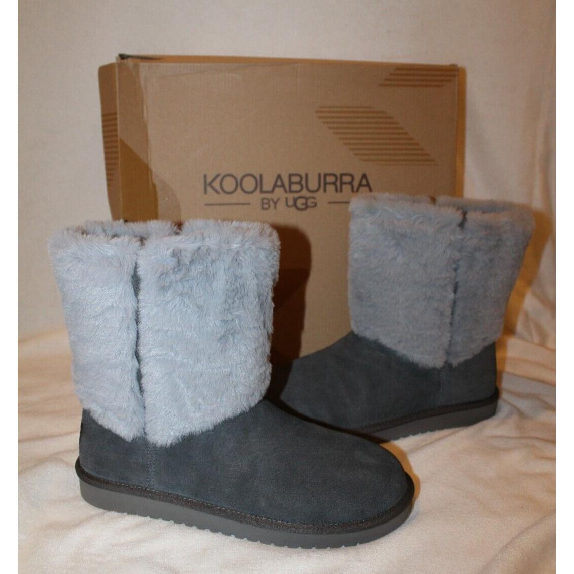 Koolaburra Ugg Women`s Abrei Classic Short Suede Fur Boots Gray 10