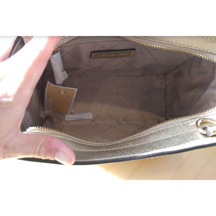Michael Kors  bag   - Gold Exterior, Beige MK Fabric Lining, Gold Hardware 2