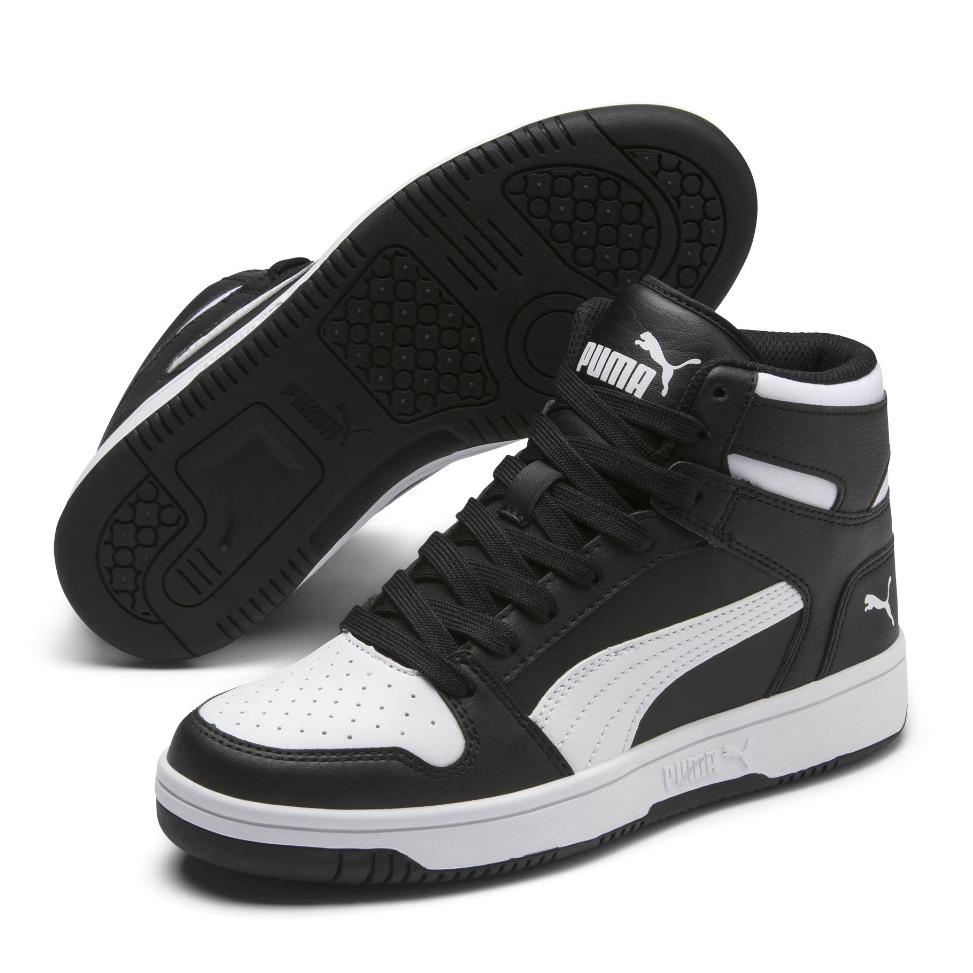 Puma Big Kids Rebound Lay Up Mid Sneakers Black/white 370486-01 h