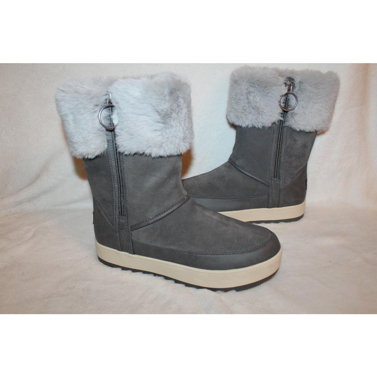 Koolaburra Ugg Women`s Tynlee Suede Fur Boots Gray 8