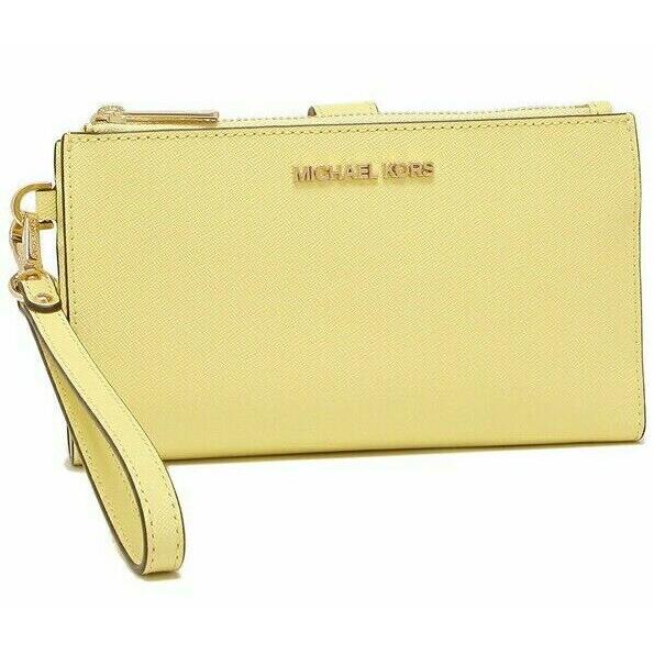 Michael Kors Jet Set Travel Large Double-zip Wristlet Yellow Leather FS