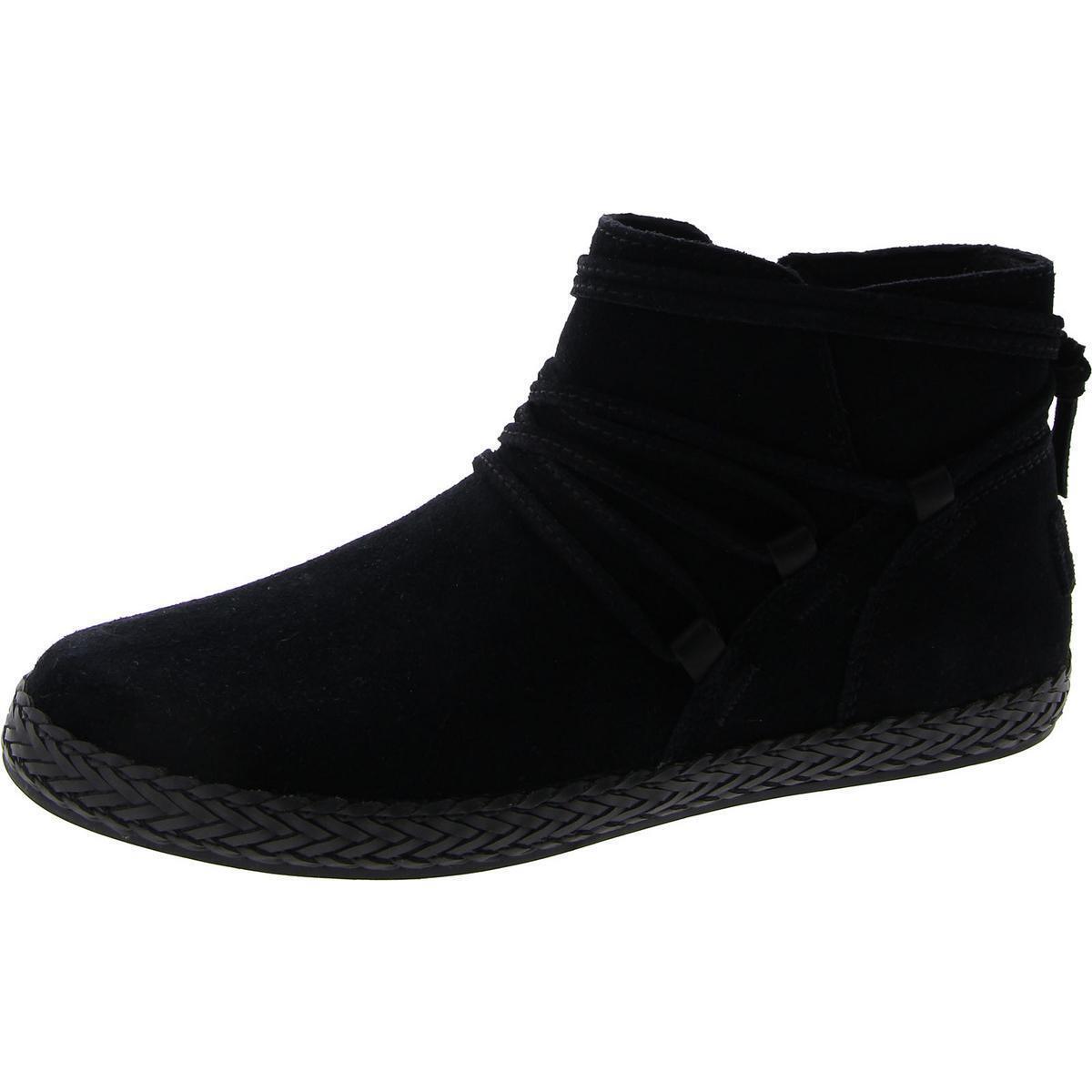 Ugg Womens Rianne Black Suede Braided Ankle Boots Shoes 7 Medium B M Bhfo 3343