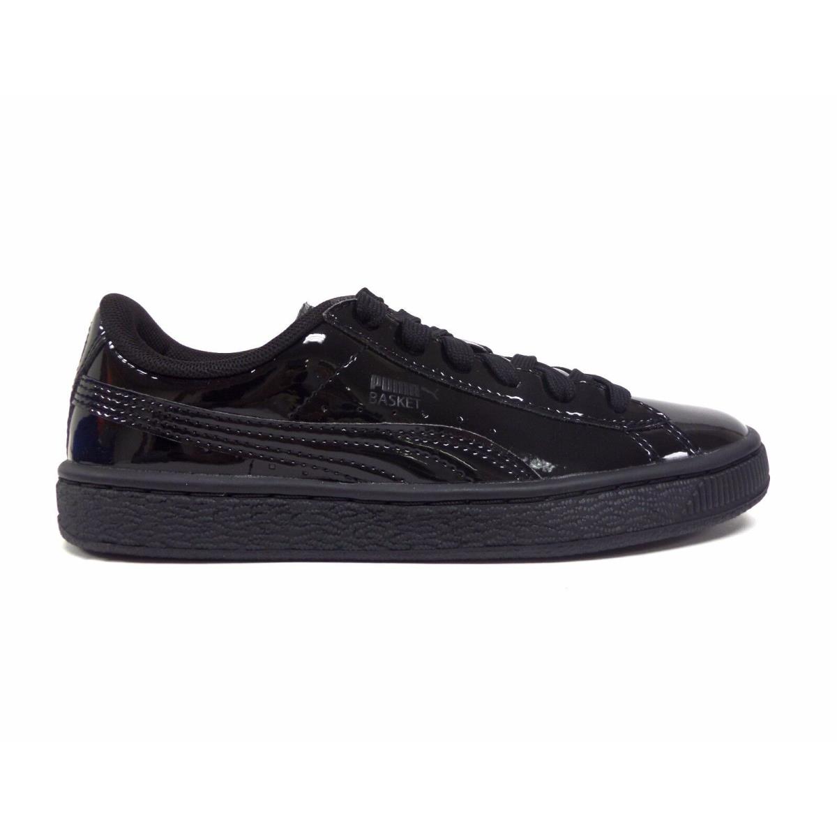 Puma Big Kids` Basket Classic Patent Junior Shoes Puma Black 362246-02 a