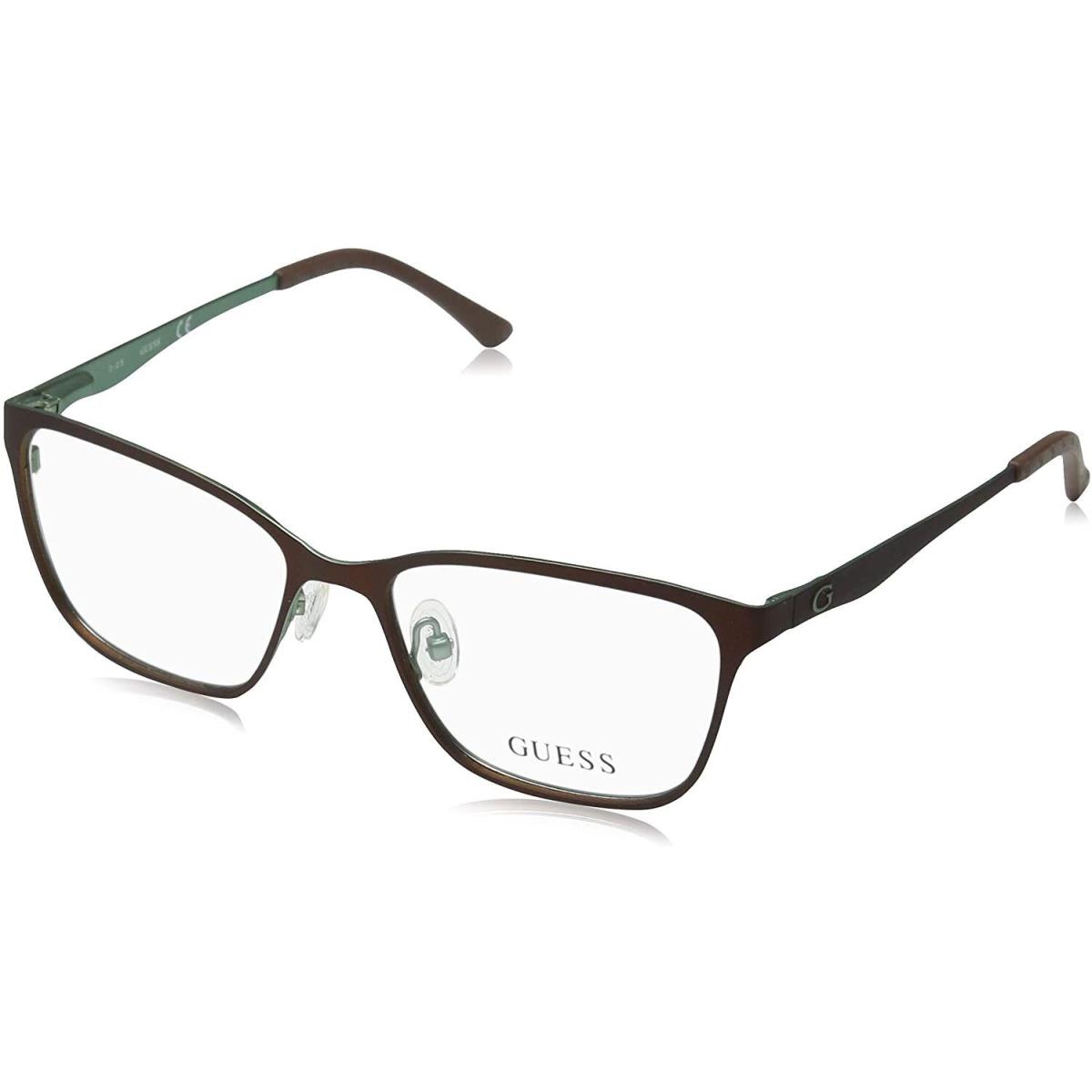 Guess Women Metal Frame Eyeglasses 2511 049 Matte Dark Brown 52 16 135