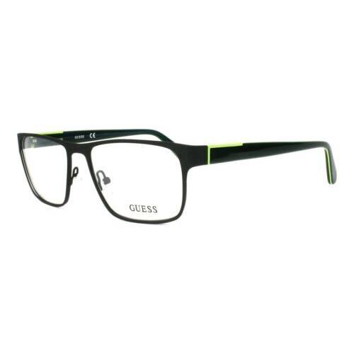 Guess Men/women Metal Frame Eyeglasses Matte Black Rectangle 54 17 140