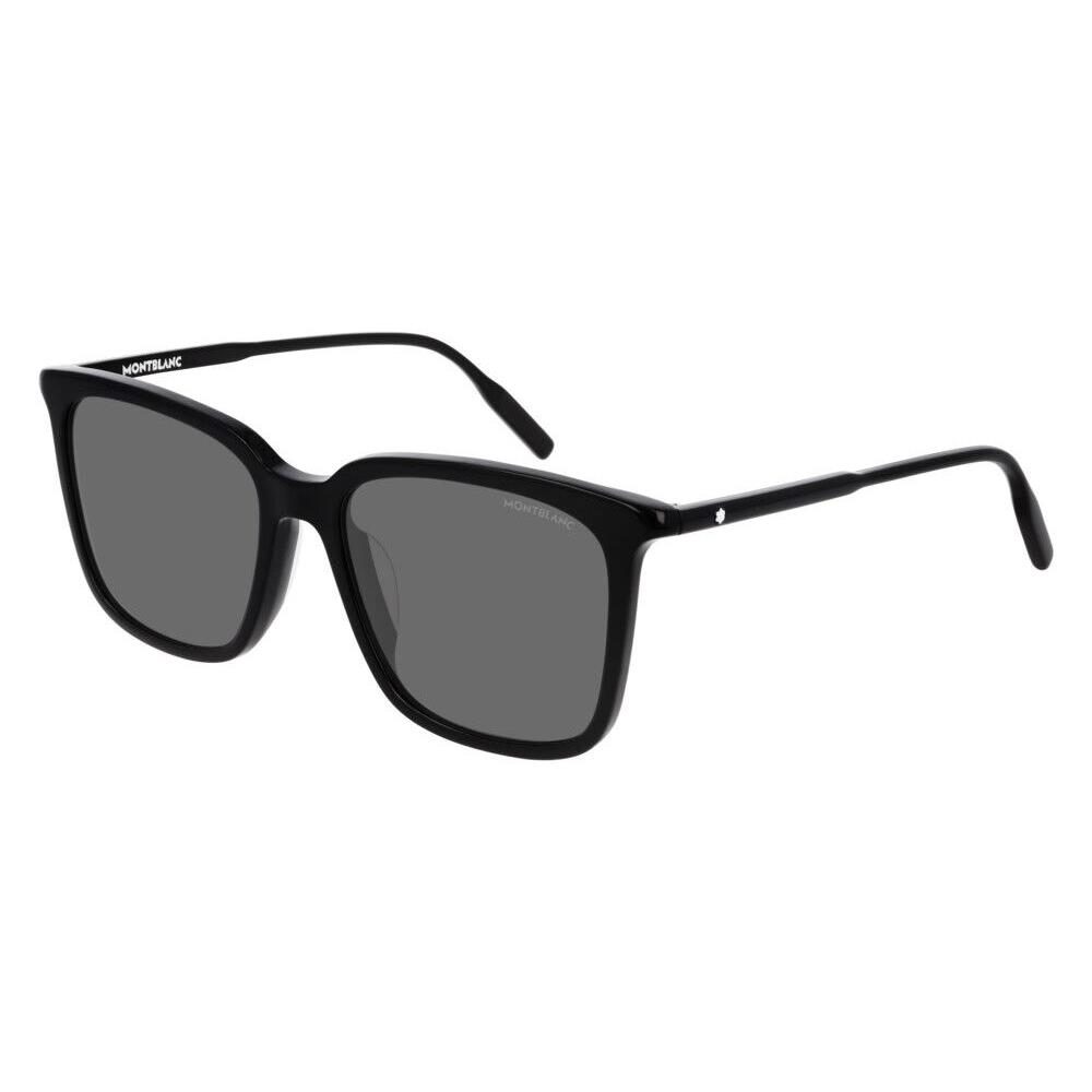 Montblanc MB0084SK Sunglasses Men Black / Gray Rectangle 56mm