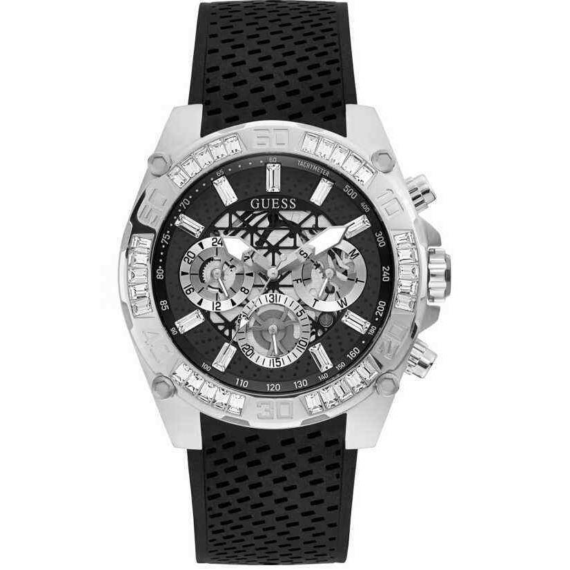 Men`s Guess Trophy Stainless Steel Crystallized Multifunction Watch GW0333G1