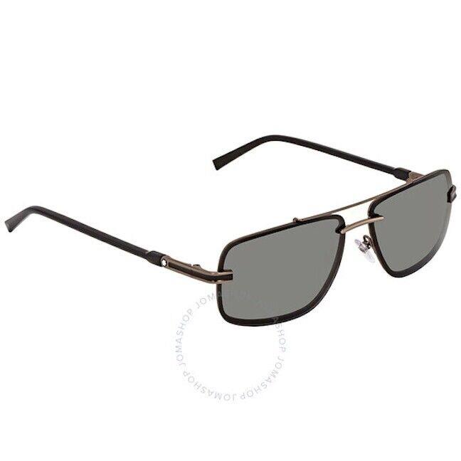 Montblanc Smoke Rectangular Men`s Sunglasses Item No. MB658S 08A 59