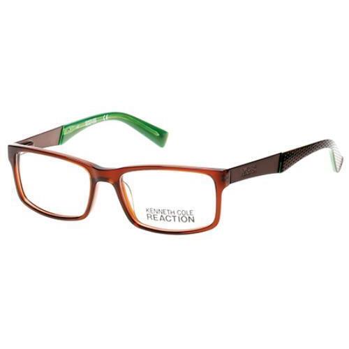 Kenneth Cole Reaction Unisex Eyeglasses KC0771 048 Brown Size 53-17-140