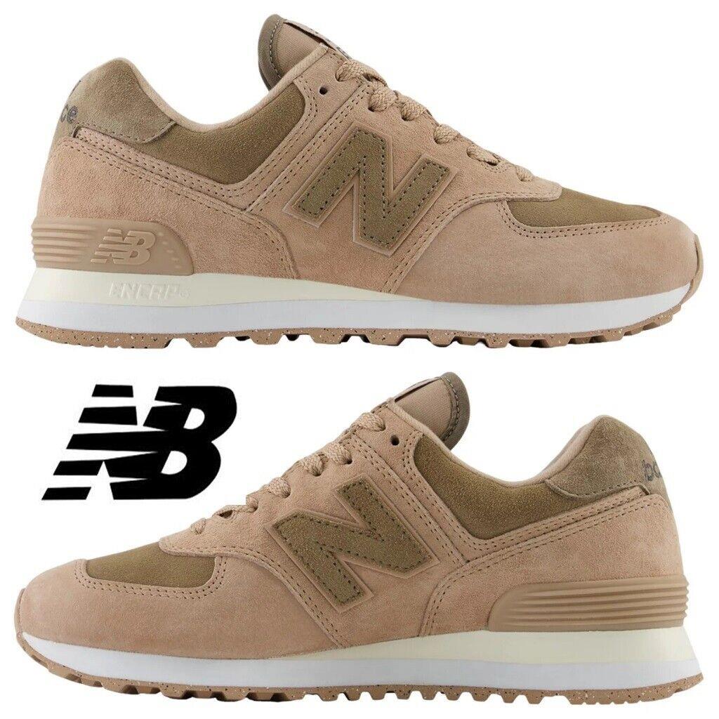 New Balance 574 Women`s Sneakers Casual Shoes Classic Running Sport Brown White