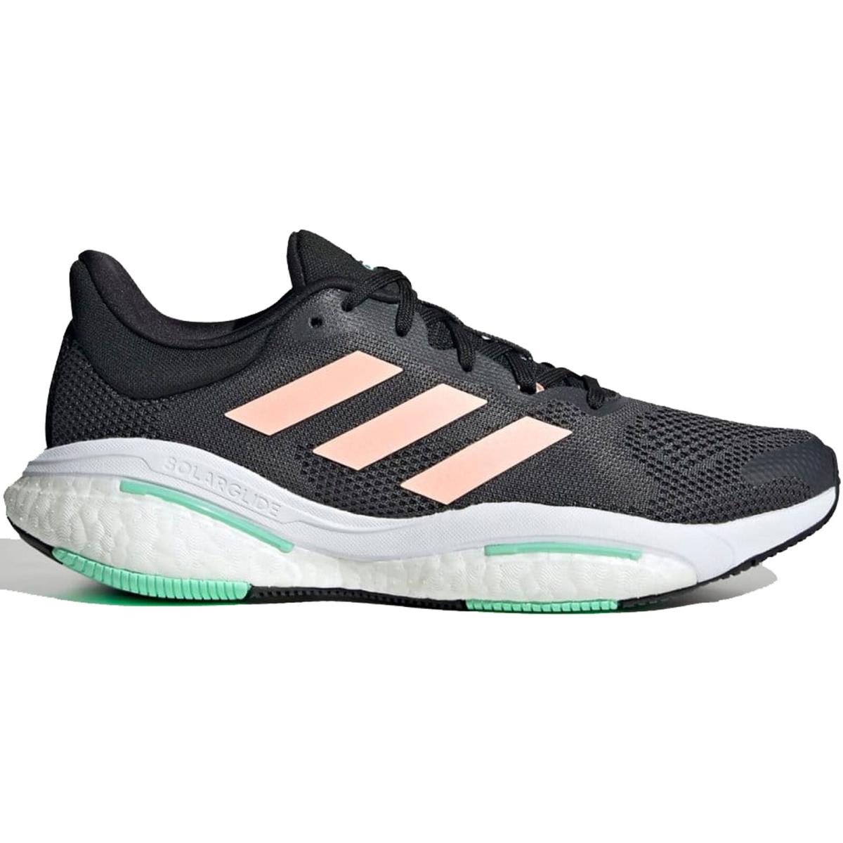 Adidas Women`s Solar Glide 5 Shoes Grey Six/light Flash Orange/pulse Mint