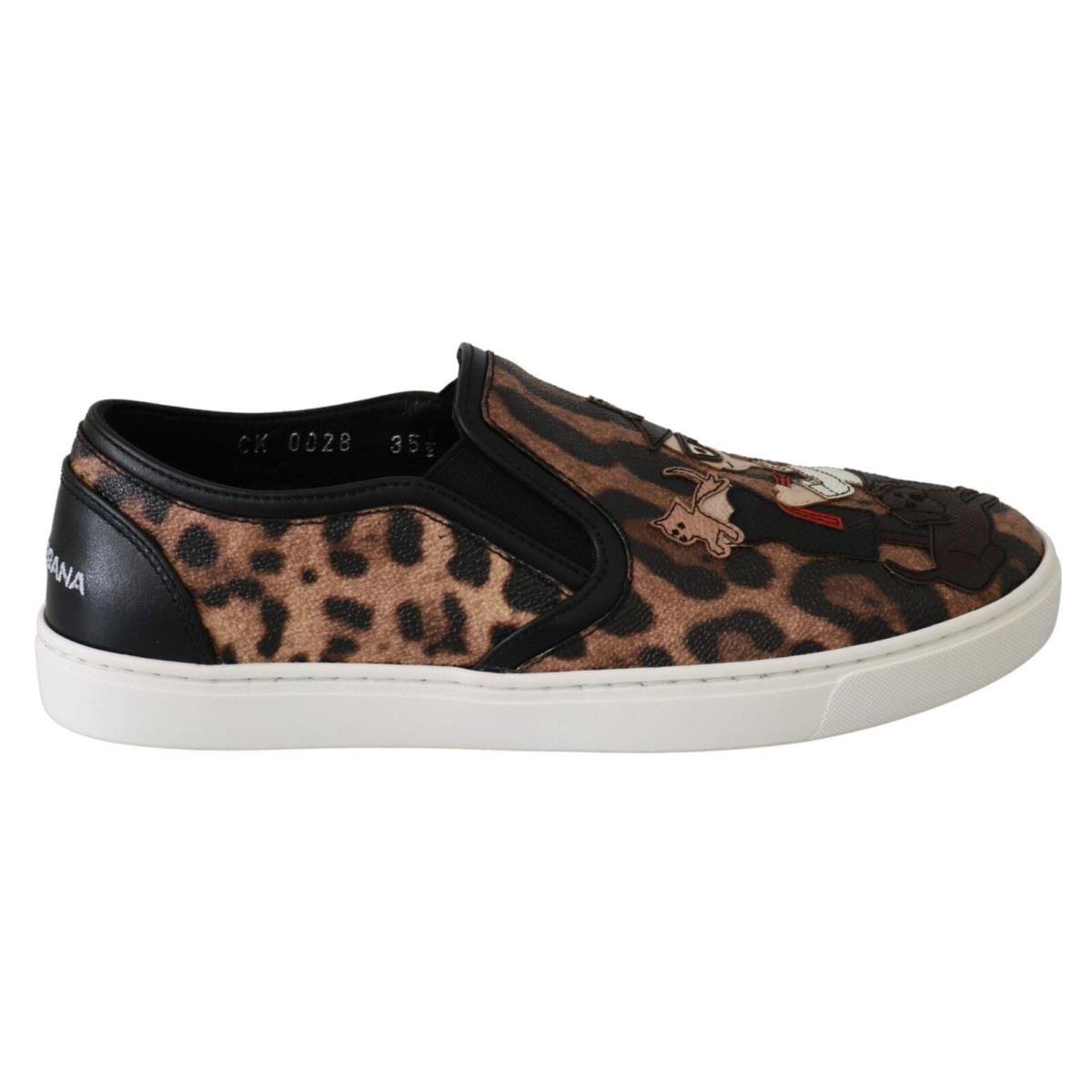 Dolce Gabbana Leather Leopard Dgfamily Loafers Shoes