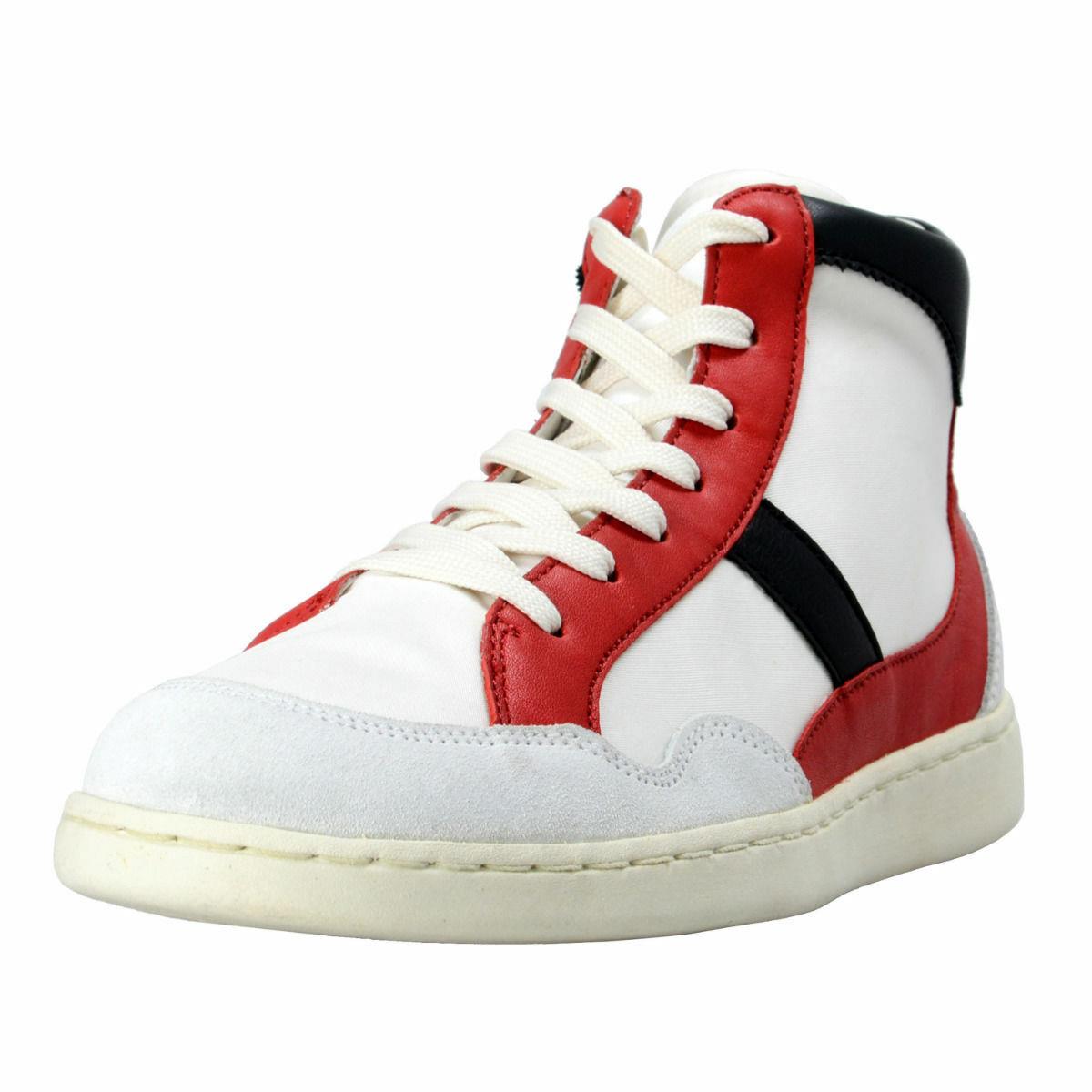 Dolce Gabbana Men`s Canvas Leather Hi Top Sneakers Shoes Sz 7 7.5 8