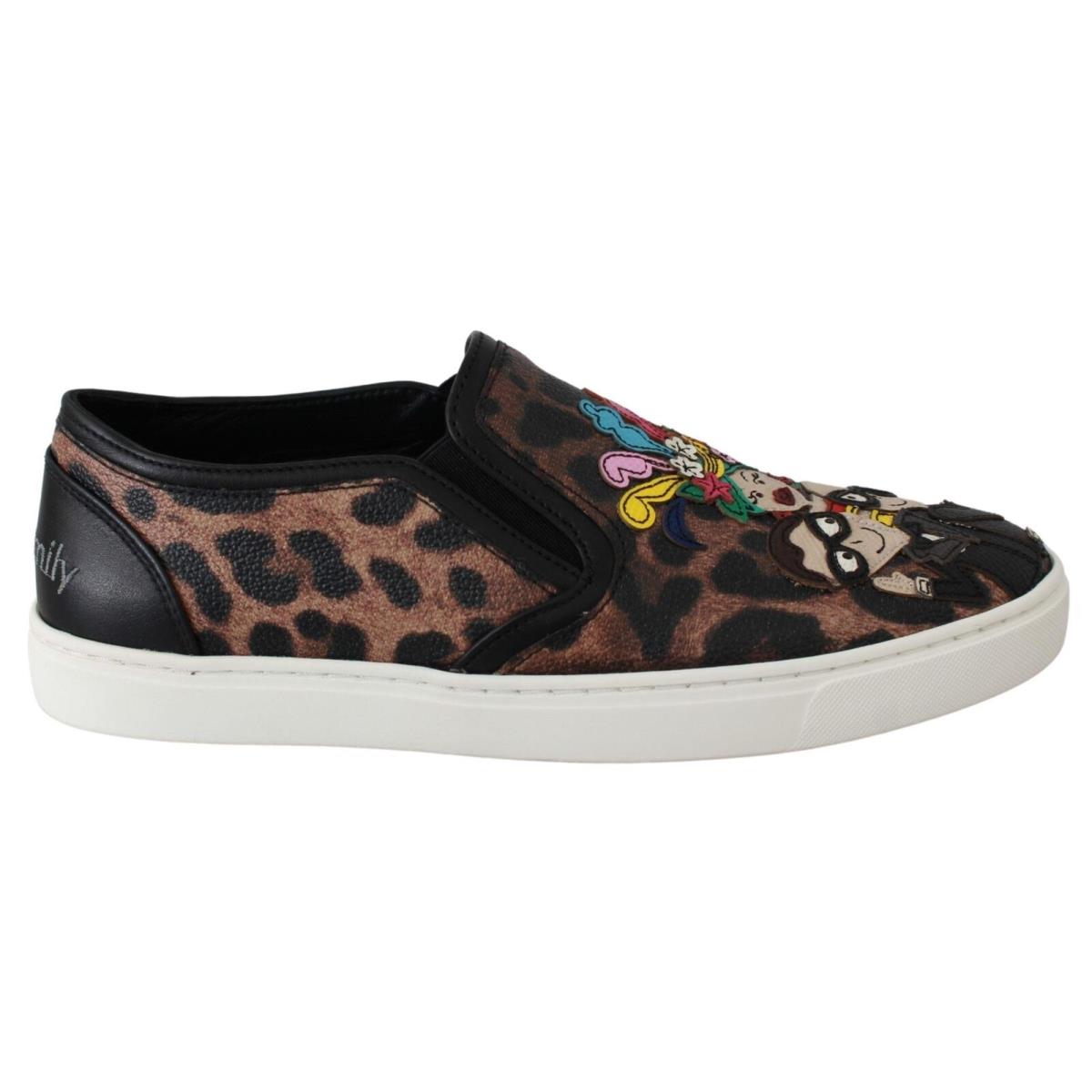 Dolce Gabbana Leather Leopard Dgfamily Loafers Shoes