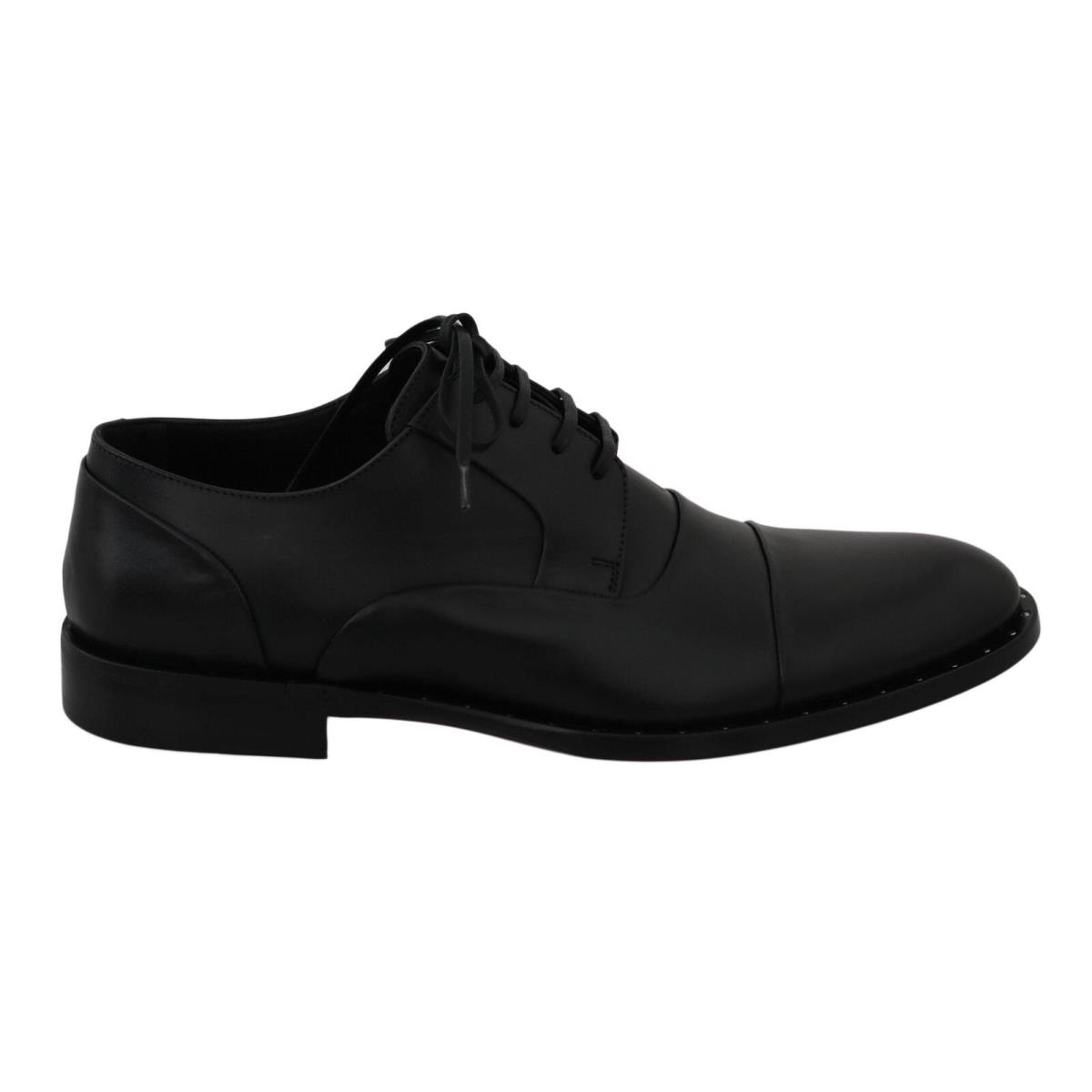 Dolce Gabbana Black Leather Derby Formal Shoes