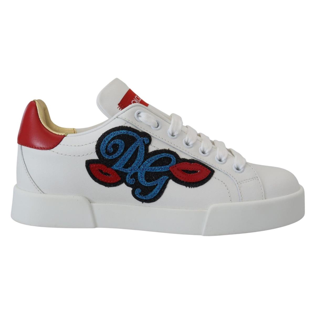 Dolce Gabbana White Portofino Logo Classic Sneakers Shoes