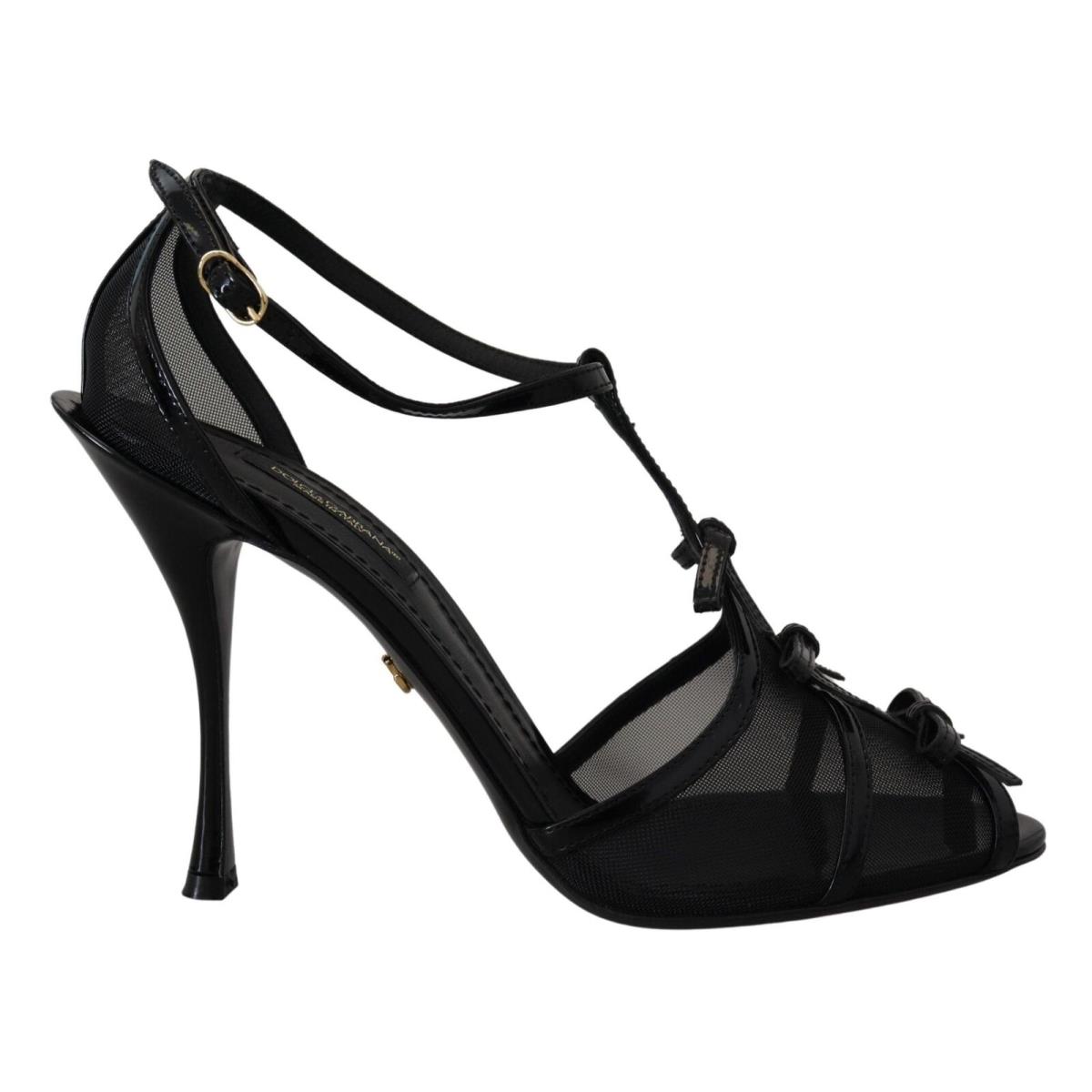 Dolce Gabbana Black Stiletto High Heels Sandals Shoes