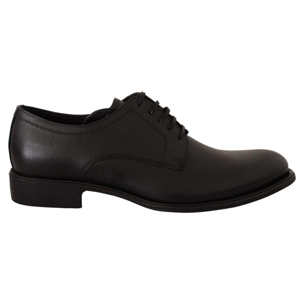 Dolce Gabbana Black Leather Lace Up Mens Formal Derby Shoes