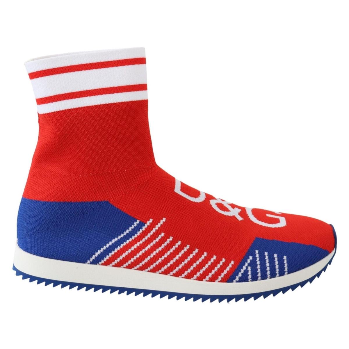 Dolce Gabbana Blue Red Sorrento Logo Sneakers Socks Shoes