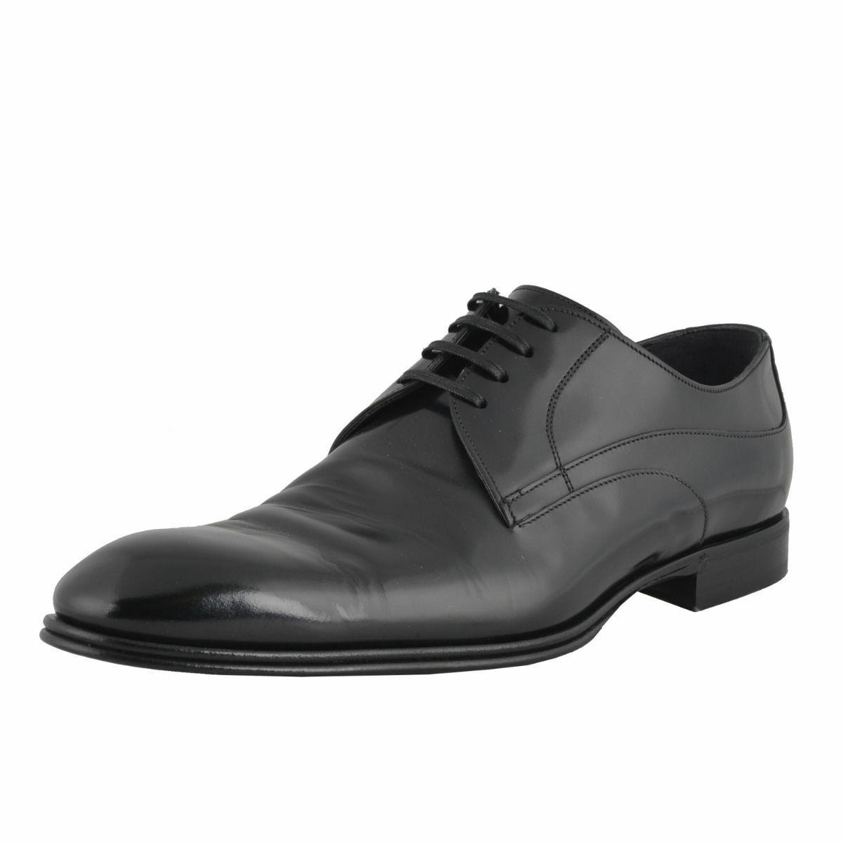 Dolce Gabbana Men`s Black Leather Oxfords Shoes Sz 6 9 9.5 11