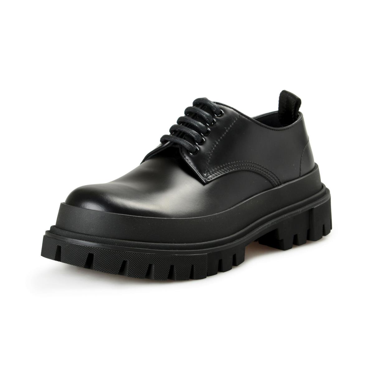 Dolce Gabbana Men`s Hi Trekking Black Leather Derby Shoes