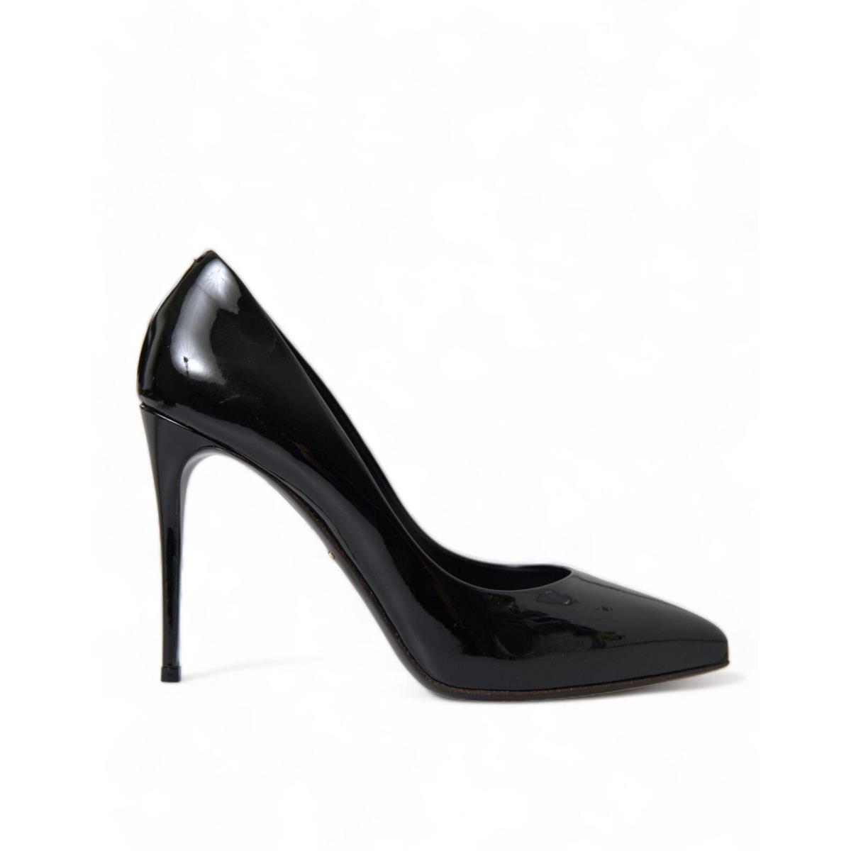 Dolce Gabbana Black Patent Leather Pumps Heels Shoes