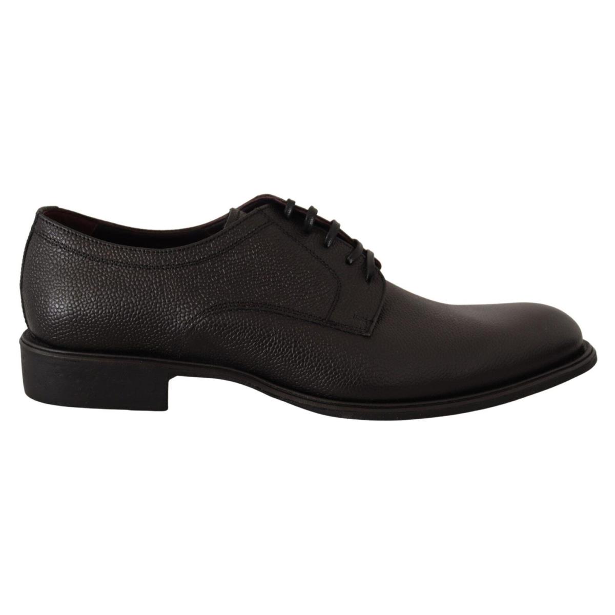 Dolce Gabbana Black Leather Lace Up Mens Formal Derby Shoes