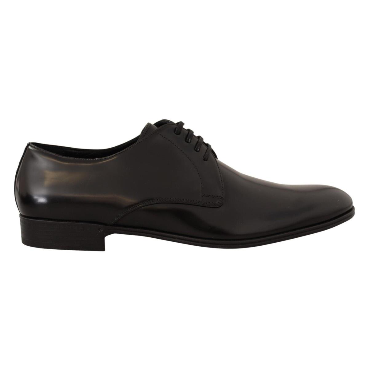 Dolce Gabbana Black Leather Lace Up Men Dress Derby Shoes