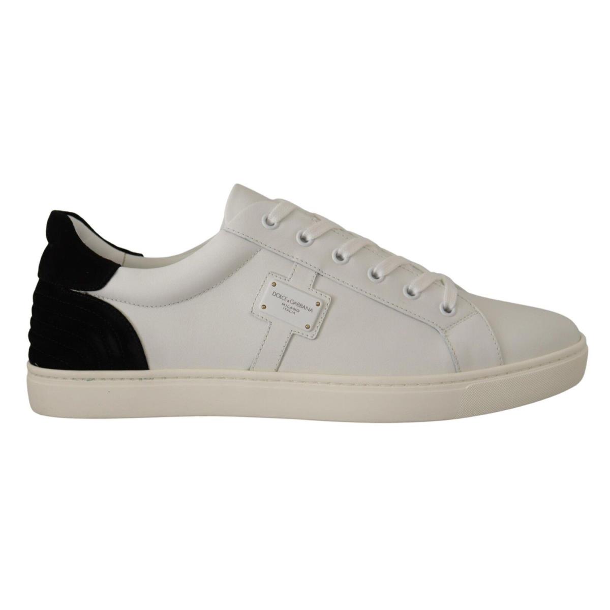 Dolce Gabbana White Suede Leather Low Tops Sneakers