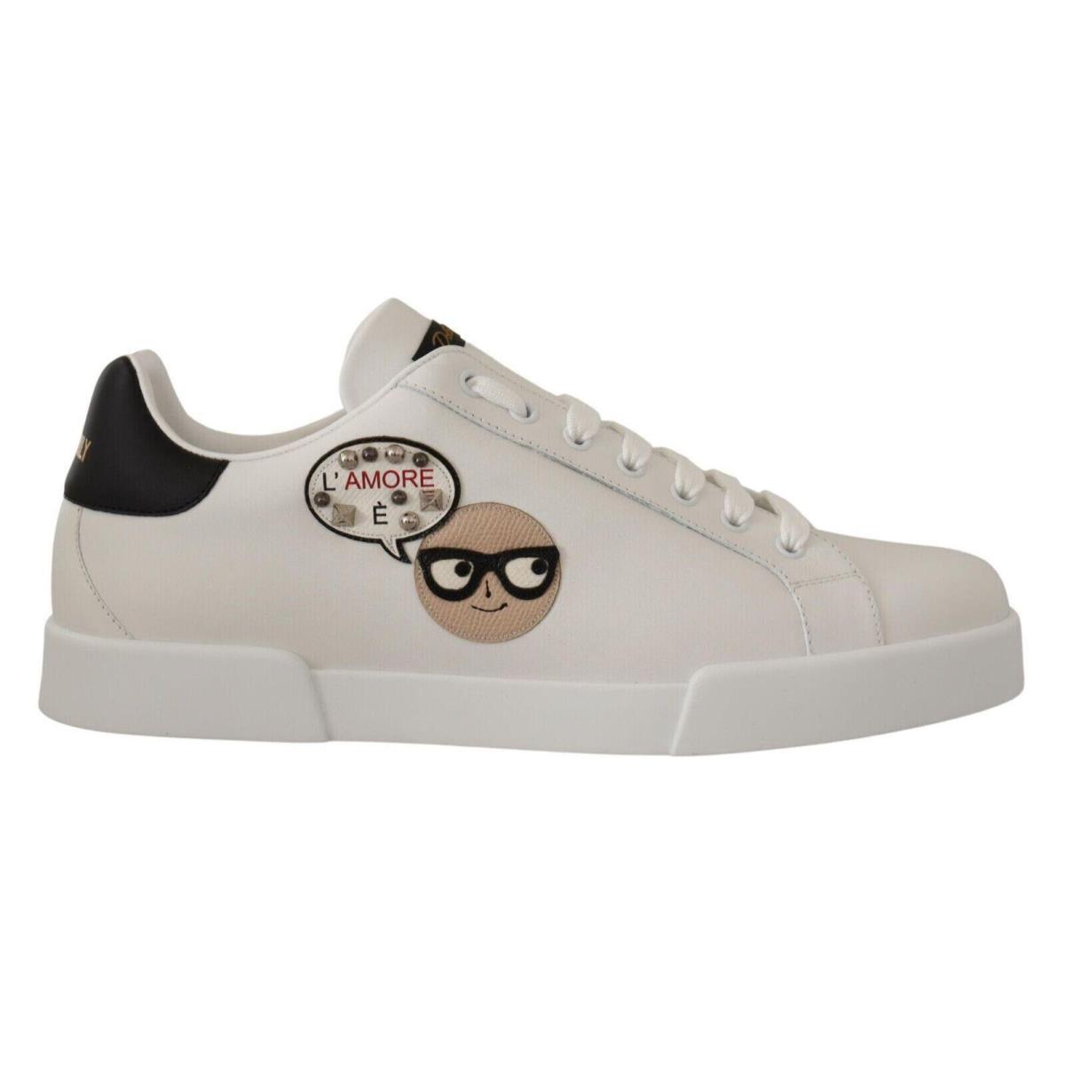 Dolce Gabbana White Leather Dgfamily Casual Sneakers Shoes