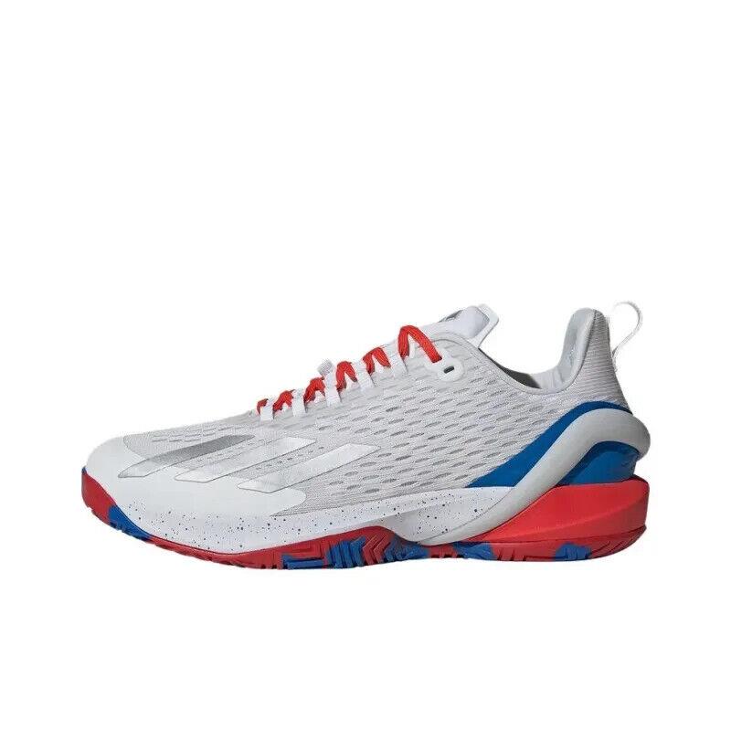 Adidas Adizero Cybersonic Mens Sizes Tennis Shoes White Blue Bright Red IG9513 - Multi