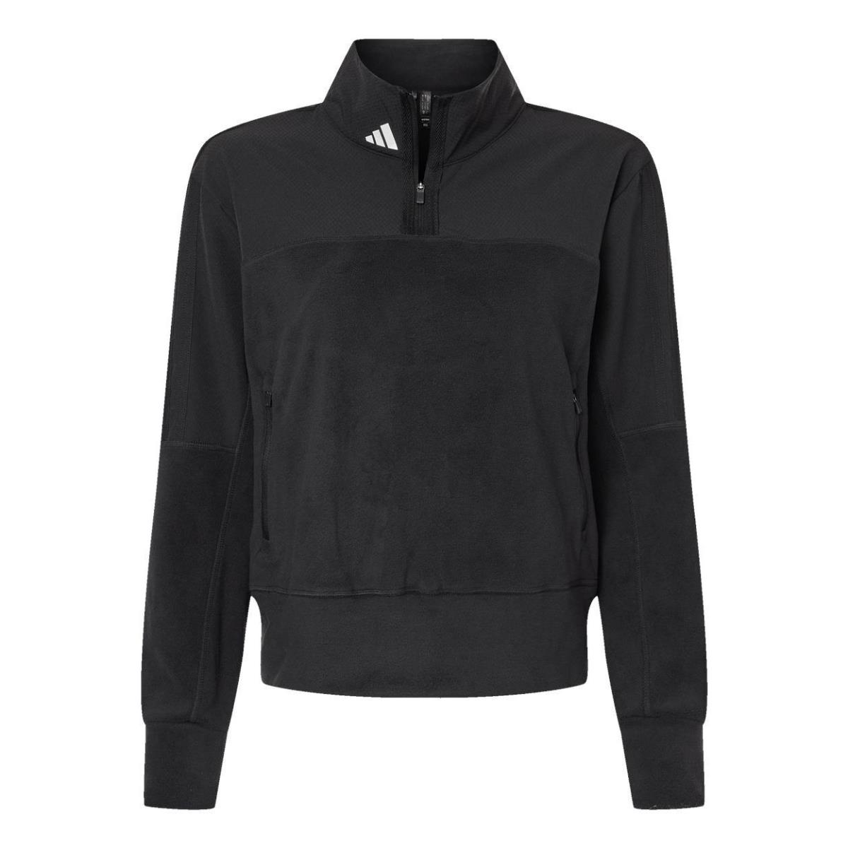 Adidas Women`s Size XS-3XL Fleece Quarter-zip Mock Collar Pullover Jacket