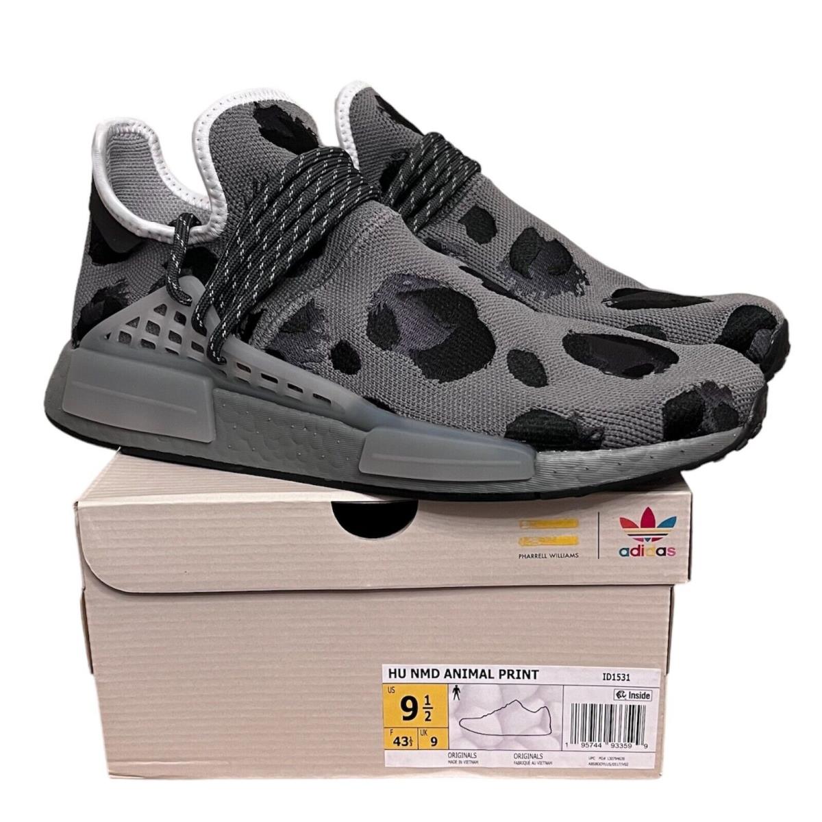 Pharrell x Adidas Nmd Human Race Sizes 8-15 Men`s Shoes Animal Print. ID1531 - Black Gray