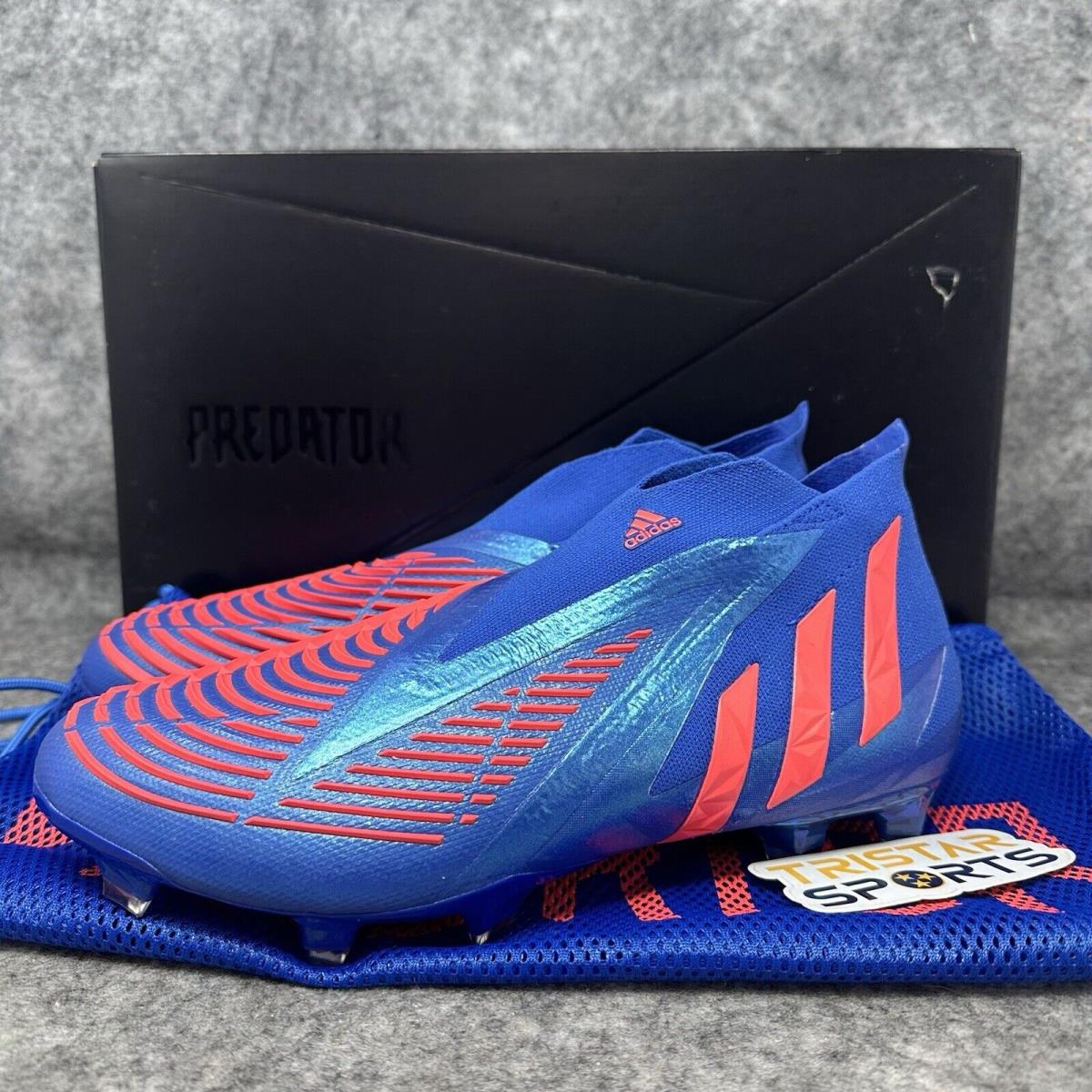 Adidas Predator Edge+ FG Laceless Soccer Cleats Mens Size 10 Blue Turbo GZ9002