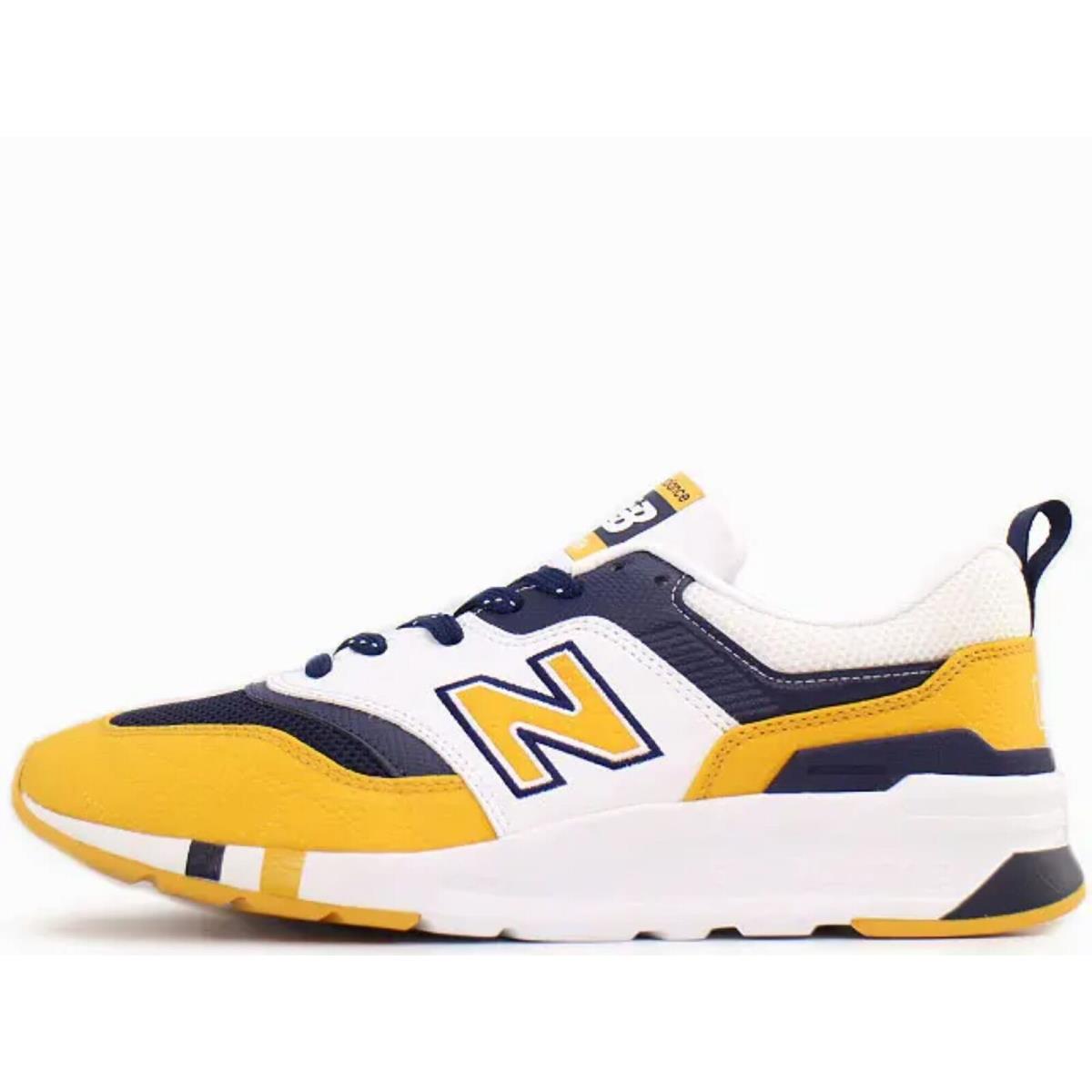 New Balance 997 White/navy-yellow CM997HBY Men`s Size 7.5 D