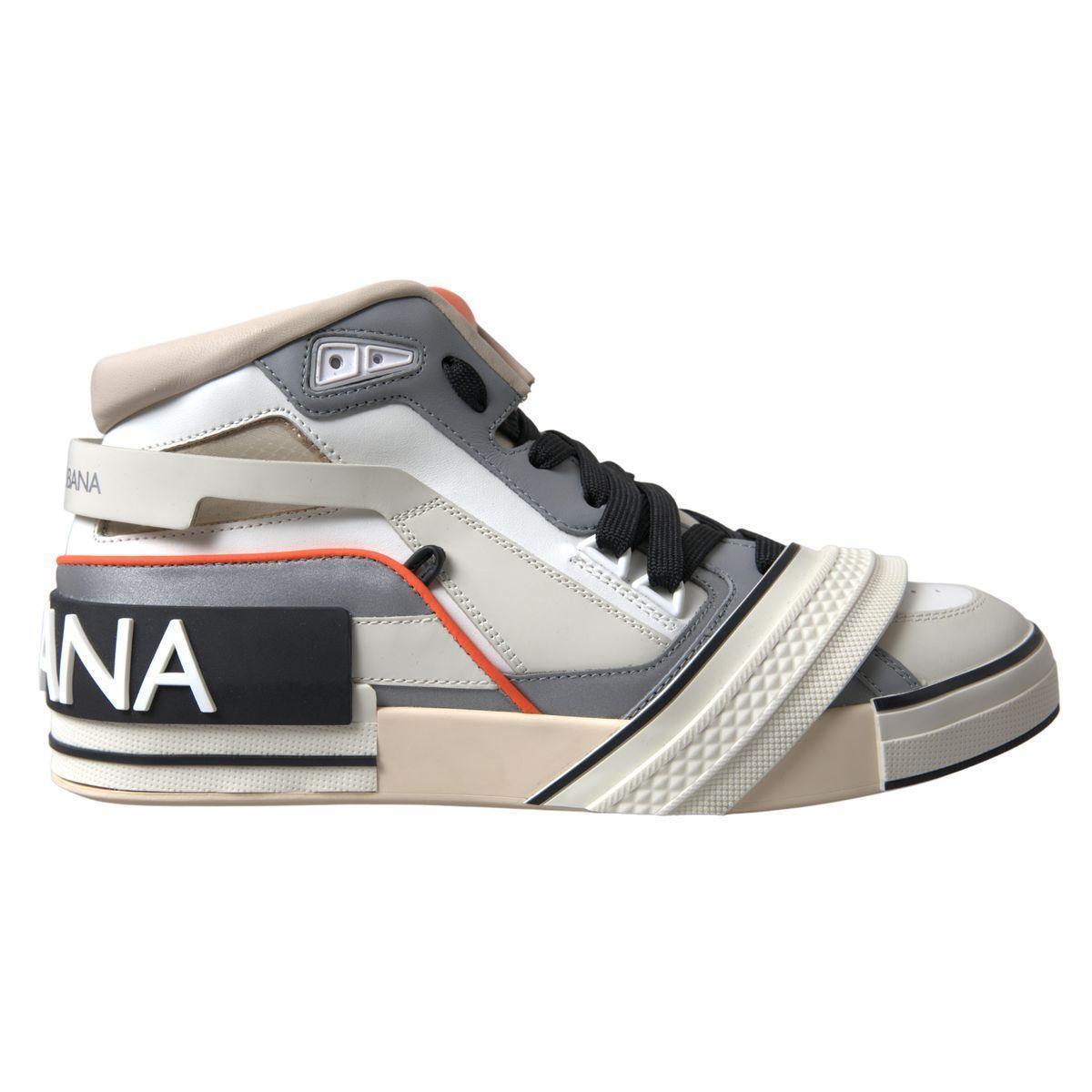 Dolce Gabbana Multicolor Leather High Top Sneakers Shoes