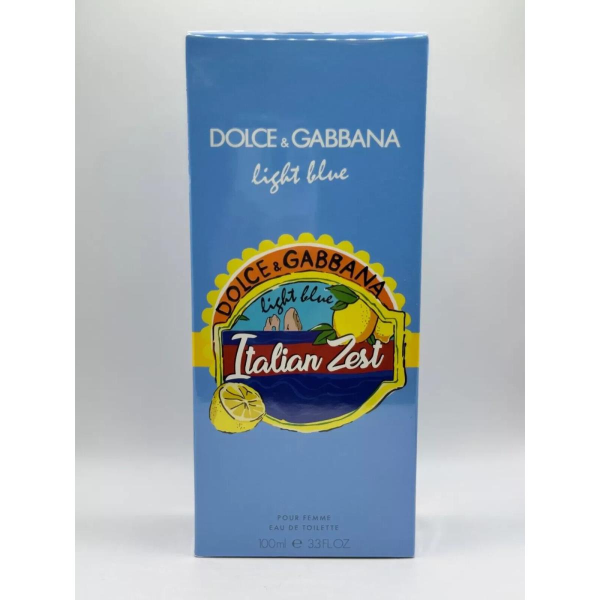 Dolce Gabbana Light Blue Italian Zest 3.4Oz Women Edt 1 Free Perfume