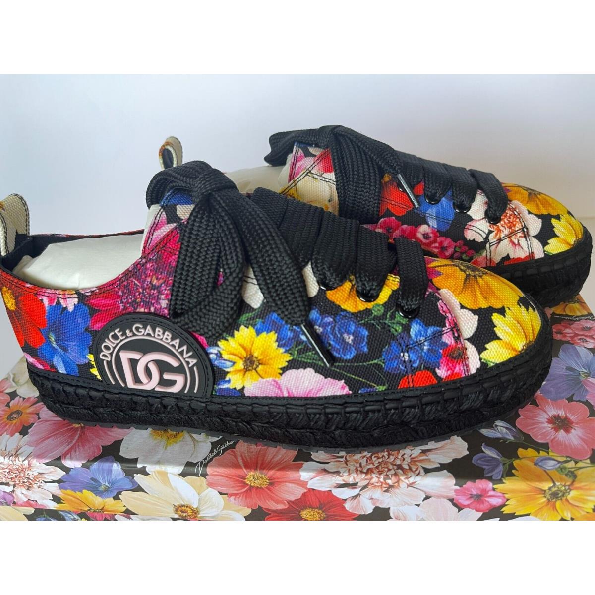 Dolce Gabbana Floral Espadrille Sneakers Eur 36 / US 6